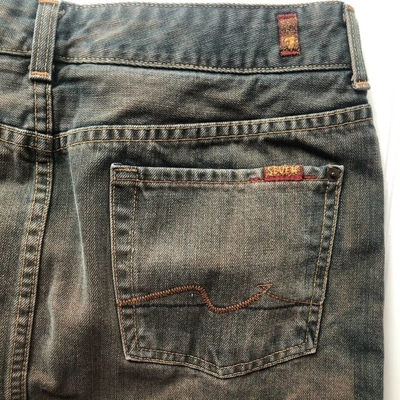 7 for All Mankind Denim Jean Mini Skirt Size 28 Blue Gray Acid Wash - Picture 11 of 13